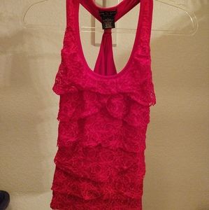Lace Ruffle Racerback Tank
